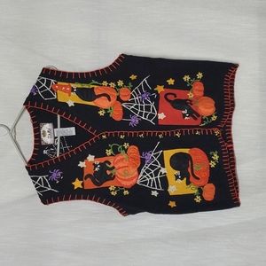 Med Beaded Eyes Halloween Cats Sweater